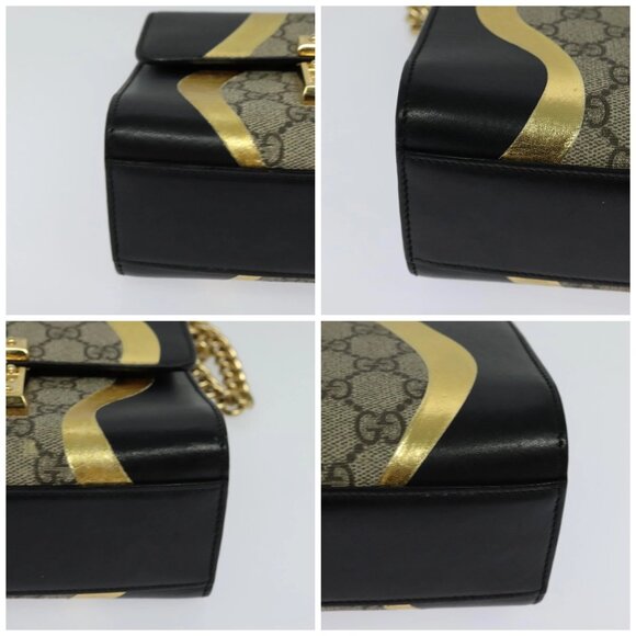 GUCCI GG Supreme Chain Shoulder Bag PVC Leather Beige 432182 Auth bs22457 - Picture 14 of 16